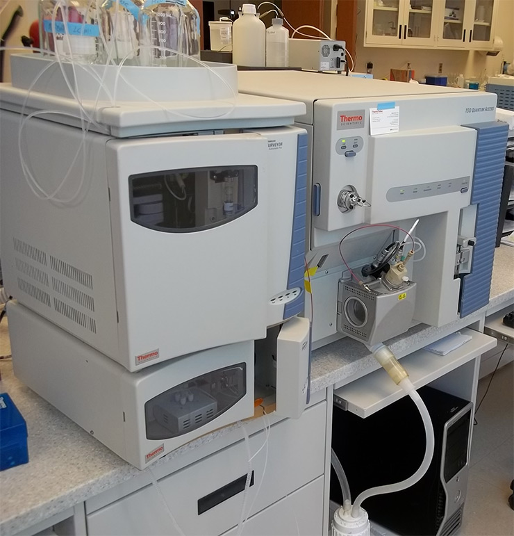 Chromatographe en phase liquide couplé à un spectromètre de masse (LC MS/MS) (TSQ Quantum)